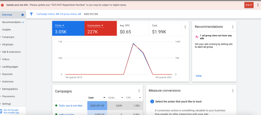 Google Ads Campaign 1